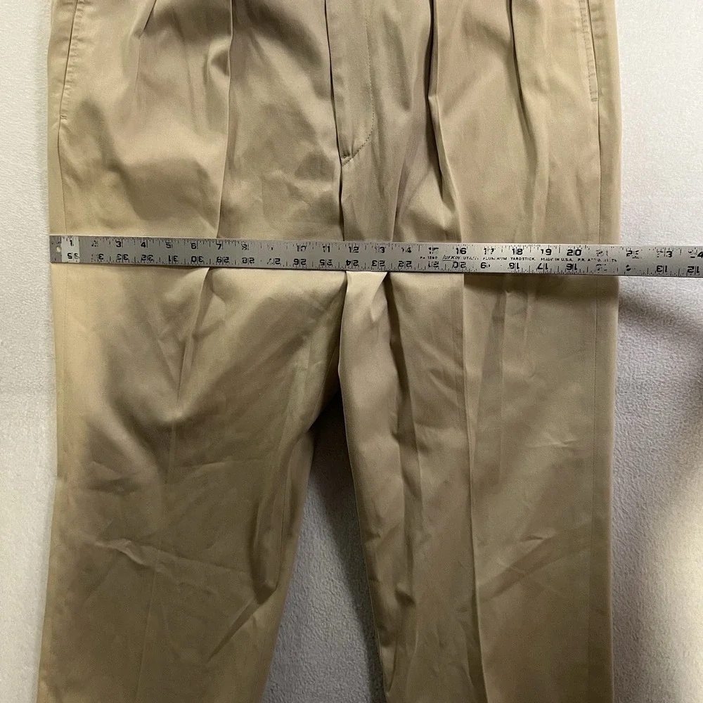 Ben Silver English Drills Chino Pants Mens 37x26 Beige Cotton Cuffed USA Khaki